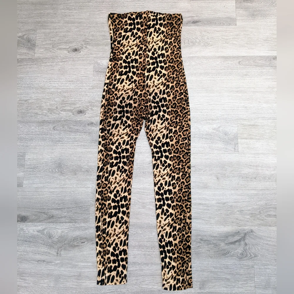 Fashion Nova jumpsuit, romper, one piece, leopard pants, stretchy leotard, party - Picture 5 of 7